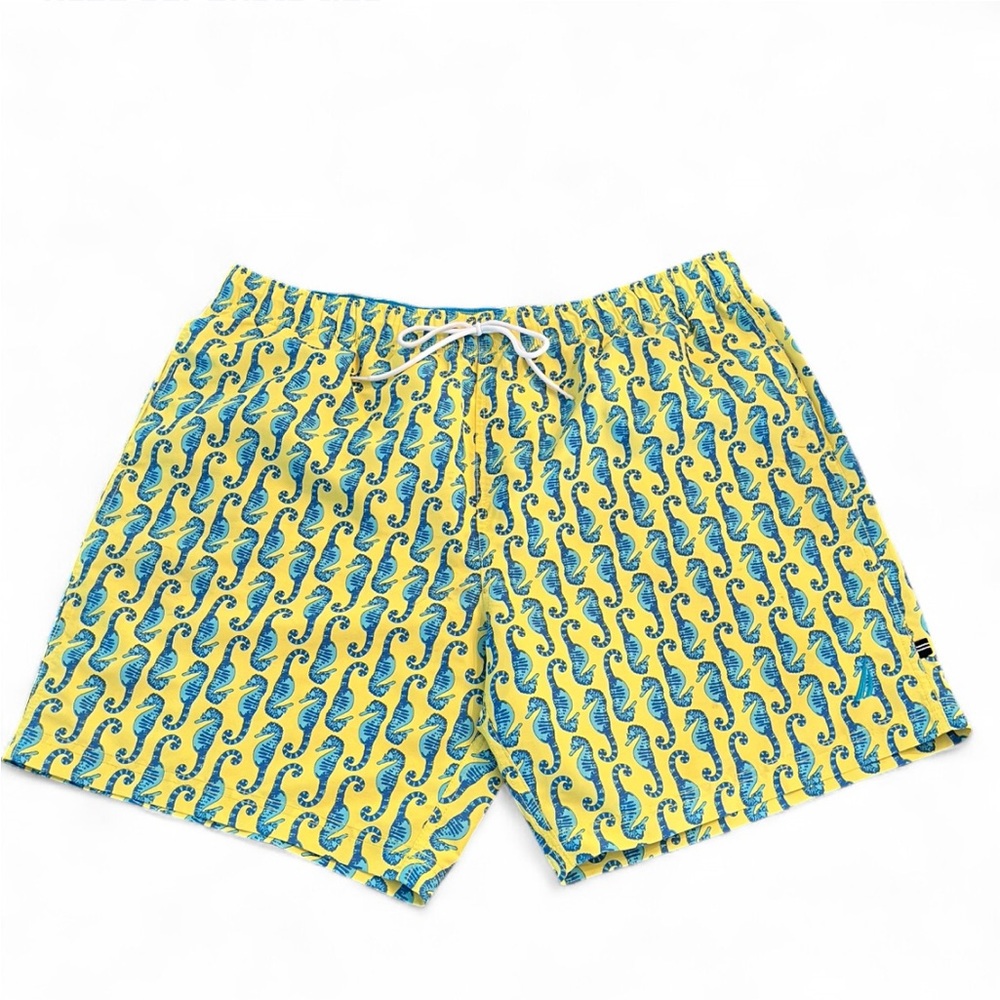 Nautica Yellow and Blue seahorse Swim Trunks size xxl